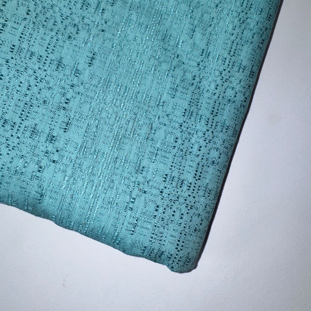Jacquard Woven Fabric Turquoise Metallic Shimmer 3 Yards x 44" Textured Teal